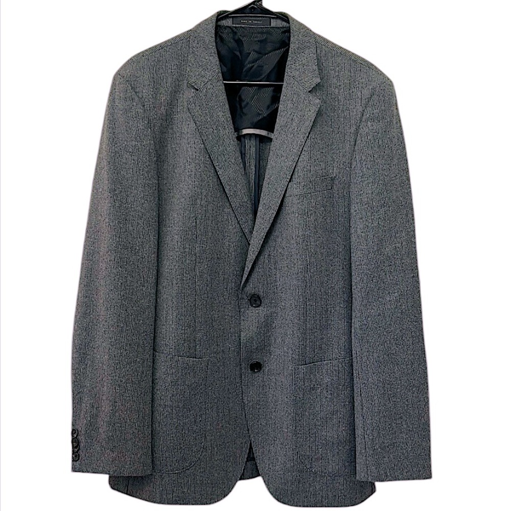 Hugo Boss The Jesse Men's Wool Blazer Sportcoat Charcoal Pinstriped 40L